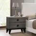 2-Drawer Gray Traditional Design Solid Wood Nightstand 23 in. H X 23 in. W X 15 in. D