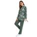 Plus Size Women's Fleece Sweatshirt Set by Woman Within in Pine Tie Dye (Size 3X) Sweatsuit