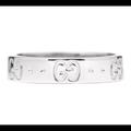 Gucci Jewelry | Gucci- 18k White Gold 4mm Icon Thin Band Ring 51 5.75 | Color: Silver | Size: 5.75