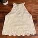 American Eagle Outfitters Tops | American Eagle Outfitters Aeo White Lace Crop Tank Top Size Small | Color: Cream/White | Size: S