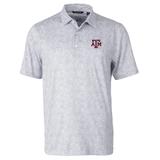 Men's Cutter & Buck Gray Texas A&M Aggies Pike Constellation Print Stretch Polo