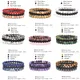 Ensembles de bracelets en pierre naturelle pour hommes et femmes Rhodonite rose Quartz rose