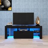 Entertainment TV Stand, Large TV Stand TV Base Stand with LED Light TV Cabinet