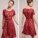 Anthropologie Dresses | Anthropologie Moulinette Soeurs Red Cutout A-Line Knee Length Dress, Size Us 2 | Color: Cream/Red | Size: 2