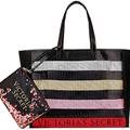 Victoria's Secret Bags | Brand New Victoria's Secret Tote Bag Purse With Sequin Design. In Original Packa | Color: Black/Red | Size: Os