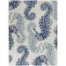 Blue 83.86 x 62.99 x 0.01 in Indoor/Outdoor Area Rug - Balta Rugs Rosaly Coastal Seahorse Indoor/Outdoor Area Rug | Wayfair 19767069.160213.1