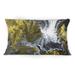 East Urban Home Yellow Gray & Black Liquid Art Waves II -1 Modern Printed Throw Pillow Polyester/Polyfill blend | 12 H x 20 W x 5 D in | Wayfair