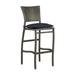 Summer Classics Skye 30" Patio Bar Stool w/ Cushion Wicker/Rattan in Gray/Blue | 44.25 H x 17.625 W x 22.5 D in | Wayfair 359931+C4896455W6455