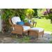 Tortuga Outdoor Sea Pines 3 Piece Arm Chair, Ottoman & Table Set w/ Cushions Wicker/Rattan in Orange/Blue/Indigo | 34.5 H x 35 W x 35 D in | Wayfair