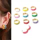 Boucles d'oreilles rondes colorées en acier inoxydable pour femmes bijoux goutte à goutte d'huile