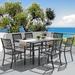 Nuu Garden 7-piece Metal Stackable Outdoor and Indoor Dining Set - N/A