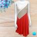 Anthropologie Dresses | Maeve Anthro Cameron Swing Colorblock Dress; Xs | Color: Red/White | Size: Xs