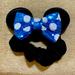 Disney Accessories | Disney's Black With Blue And White Polka Dots Bow Scrunchie | Color: Black/Blue | Size: Os