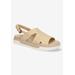 Extra Wide Width Women's Kato Sandal by Bella Vita in Natural Woven (Size 9 WW)