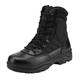 NORTIV 8 Men's Work Boots Leather Motorcycle Combat Boots Side Zipper Outdoor Boots Black Size 8 US / 7 UK Trooper