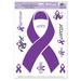 The Party Aisle™ Ribbon Find A Cure Peel 'N Place Window Sticker Vinyl in Indigo | 17 H x 12 W in | Wayfair 2D0EC350BA014236B50C129FB03A40BC