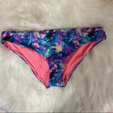 Pink Victoria's Secret Swim | 5/$20 Victoria's Secret Pink Mutli Palm Print Cheek Swim Suit Bikini Bottom M | Color: Green/Purple | Size: M