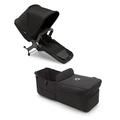 Bugaboo Donkey 5 Twin Extension Set, Converts Your Donkey 5 Mono into a Twin Pushchair, Side by Side, Improved Design, Reversible Seat and One Hand Steering, Midnight Black