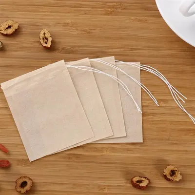 Tea Bag 100Pcs Teabags Biodegradable Paper Drawstring Eco-Friendly Filter Empty Tea Bags Loose Leaf