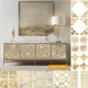 Autocollants muraux miroir 3D fleur d'or papier peint anciers de meubles bricolage décor à la