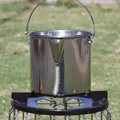 Bouilloire d'extérieur portable en acier pour camping pot de pique-nique 1 2 L cafetière théière