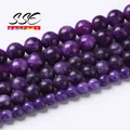 Perles de jade de Charoite naturelle de 6 8 et 10mm perles d'angélite violette rondes en vrac pour