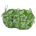 Vargottam Indoor/Outdoor Round Bistro Chair Cushions Block Print 15-Inch Bistro Chair Pads Waterproof Seat Chair Cushion For Home/Office- Set Of 2 (Pear Green)
