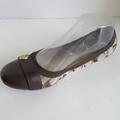 Coach Shoes | Coach Ballerina Flats Canvas & Leather Logo Like New | Color: Brown/Tan | Size: 8