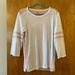 J. Crew Tops | J. Crew Women's Baseball Tees T-Shirt Striped Top Tee Size Large | Color: Pink/White | Size: L