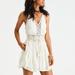 American Eagle Outfitters Dresses | Ae Embroidery Beach Romper | Color: Cream | Size: Xs