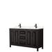 Daria 60 Inch Double Bathroom Vanity in Dark Espresso, Light-Vein Carrara Cultured Marble Countertop, Undermount Square Sinks, Matte Black Trim - Wyndham WCV252560DEBC2UNSMXX