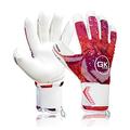 GK Saver football goalkeeper gloves MODESTY P05 ARGO FIT special fingers cut professional goalie gloves pink & white size 6 to 11. (NO PERSONALIZATION, SIZE 10)