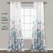 Lush Decor Zuri Flora Sheer Window Curtain Panel Pair