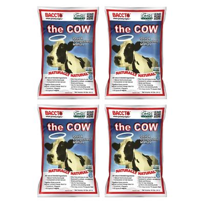 Michigan Peat 1640 Wholly Cow Horticultural Compost and Manure, 40 Qt (4 Pack) - 160