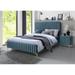 Antonina Mid-Century King Platform Bed in Sea Blue