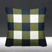 ULLI HOME Jeb Farm House Plaid Indoor/Outdoor Pillow Polyester/Polyfill blend in Green/Blue | 15 H x 15 W x 4.3 D in | Wayfair Jeb_Green_16x16