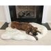 Tucker Murphy Pet™ Potrero Puprug Faux Fur Orthopedic Dog Mat Polyester/Memory Foam in White/Black/Brown | 60 H x 60 W x 30 D in | Wayfair