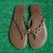 American Eagle Outfitters Shoes | American Eagle Tan Leather Braided Flip Flops Size 7 Guc# | Color: Tan | Size: 7