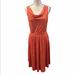 Anthropologie Dresses | Maeve Anthropologie Size Medium Coral Floral Cowl Neck Tank Dress. | Color: Orange/White | Size: M