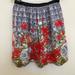 Anthropologie Skirts | Anthropologie Linen Skirt Sz 4 Odille Picked Blue Plaid Floral Bird Fit Flare | Color: Blue/Red | Size: 4