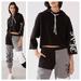 Urban Outfitters Tops | Juicy Couture X Urban Outfitters Cropped Hoodie | Color: Black/White | Size: L