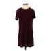 Forever 21 Casual Dress - Shift: Burgundy Solid Dresses - Women's Size Small