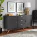 Baxton Studio Kelson Modern and Contemporary Dark Grey and Gold Finished Wood 2-Door Sideboard Buffet - Wholesale Interiors LV19BFT1917-Dark Grey-Buffet