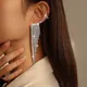 Boucles d'oreilles de luxe à franges en strass pour femmes boucles d'oreilles suspendues bijoux de