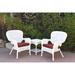 Windsor White Wicker Chair And End Table Set with Cushion