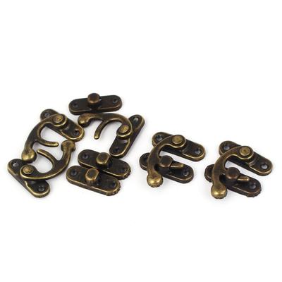 Jewelry Case Gift Box Lock Latch Buckle Clasp 32x27mm Bronze Tone 5pcs - Bronze Tone