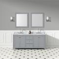 Randolph Morris Atwell 72 Inch Modern Console Vanity with Oval Undermount Sinks - Gray RM18-728GY-RWH