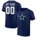 Men's Fanatics Branded Navy Dallas Cowboys Team Authentic Personalized Name & Number T-Shirt