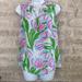 Lilly Pulitzer Tops | Lilly Pulitzer Sleeveless Top Silk Pink Green Blue White Xs Ring The Bellboy | Color: Pink/White | Size: Xs