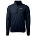 Men's Cutter & Buck Navy Michigan Wolverines Team Logo Cascade Eco Sherpa Fleece Quarter-Zip Pullover Jacket